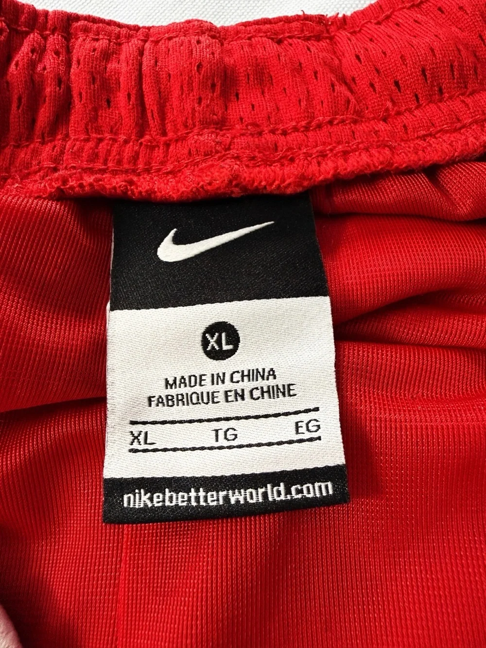 Nike Red Mesh Basketball Shorts XL Athletic Gym Training Drawstring Activewear